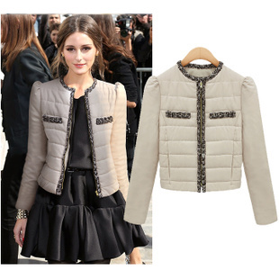 2012 winter fashion cotton-padded jacket women's thickening cotton-padded jacket slim plus size wadded jacket short design small