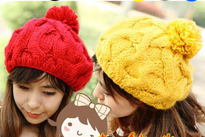 2012 Winter Fashion Women Patchwork Casual Hats for Adults Free Shipping