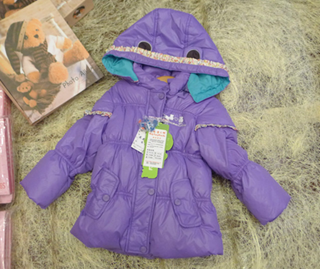 2012 winter female child children bear laciness down coat cotton-padded jacket 3