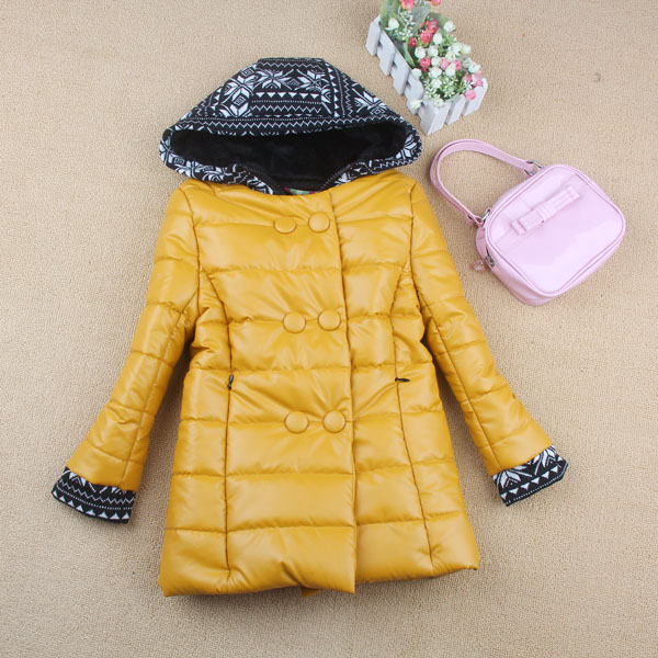 2012 winter female clothing outerwear child thickening with a hood thermal cotton-padded jacket double breasted
