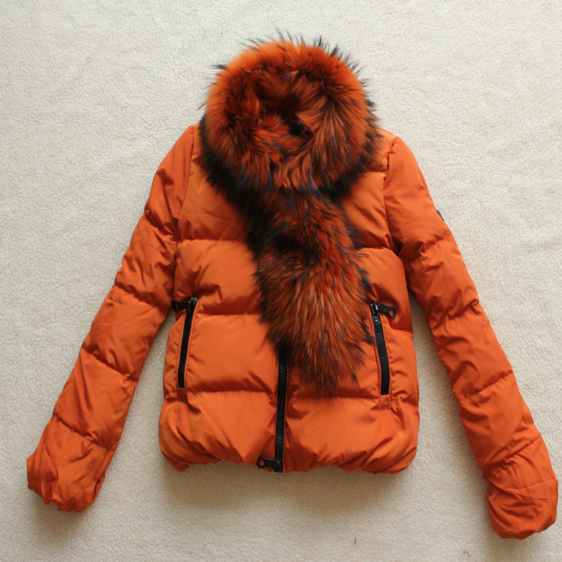 2012 winter fox fur slim trend fashion short design long-sleeve women's down coat free shipping