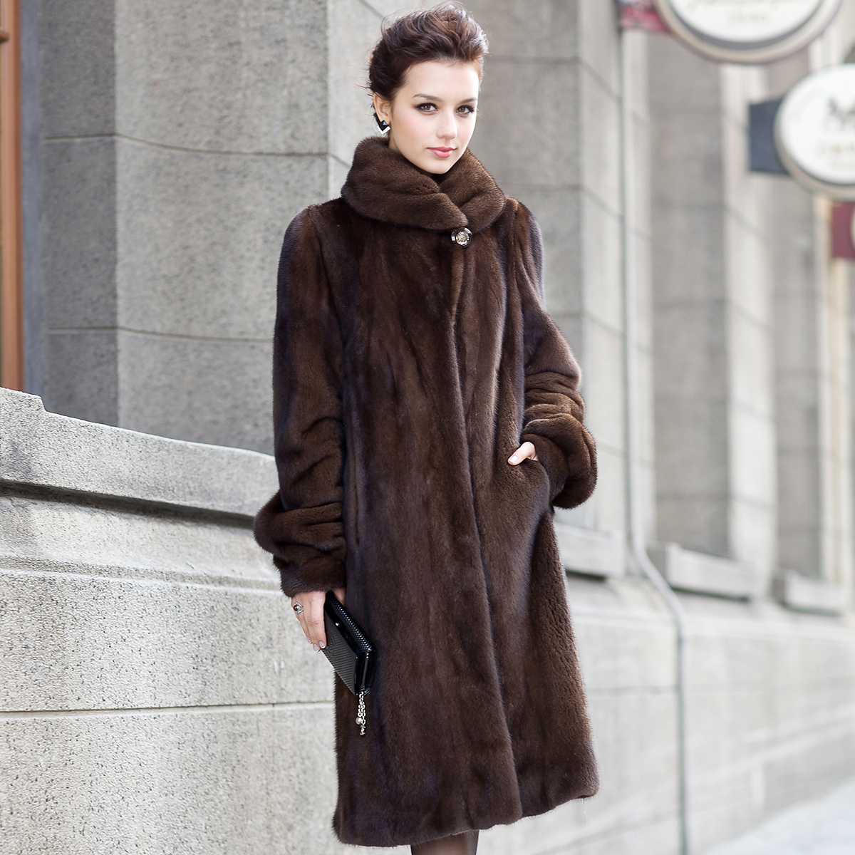 2012 winter fur coat mink hair Women leather coat 145