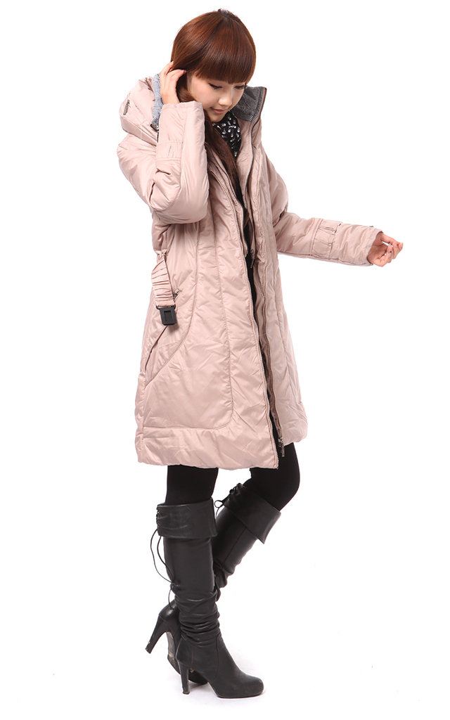 2012 winter hooded long design thickening women's plus size down cotton wadded jacket