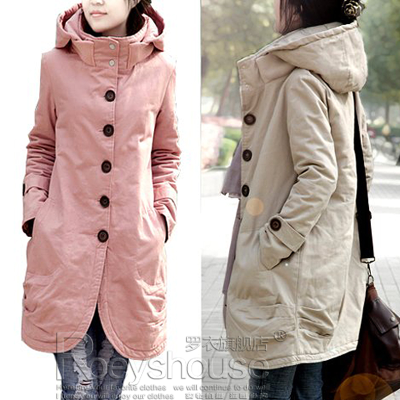 2012 winter hooded slim long design women's thickening wadded jacket plus size cotton-padded jacket