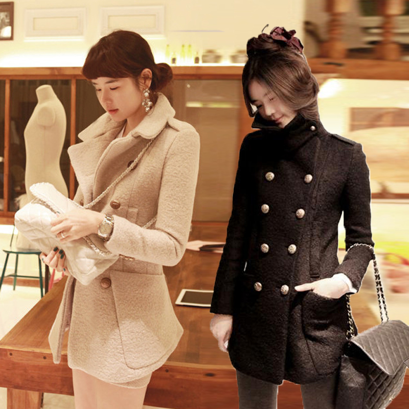 2012 winter hot-selling fashion slim wool coat outerwear women's woolen winter short skirt bag skirt the two piece set