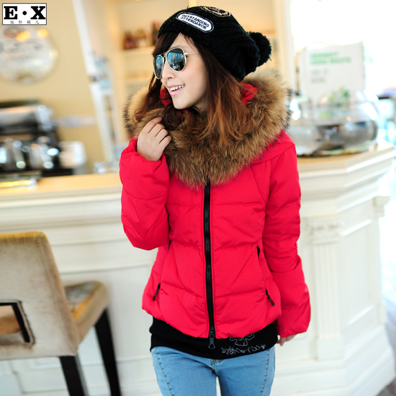 2012 winter large fur collar slim thickening women's down coat medium-long 494