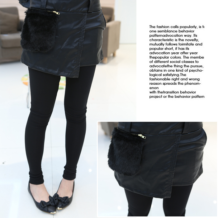 2012 winter leather culottes all-match legging faux two piece female f2003 legging