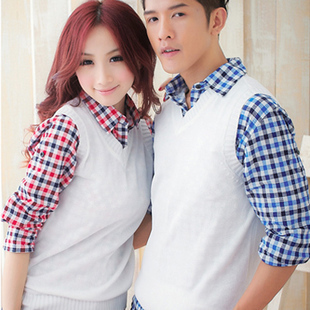 2012 winter lovers autumn plus size V-neck lovers knitted sweater vest