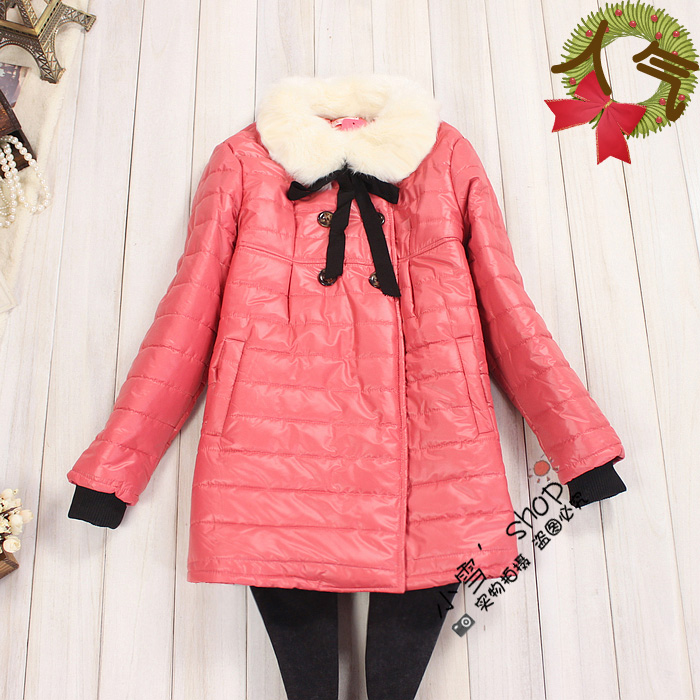 2012 winter maternity clothing fur collar solid color thickening wadded jacket cotton-padded jacket cotton-padded jacket f118
