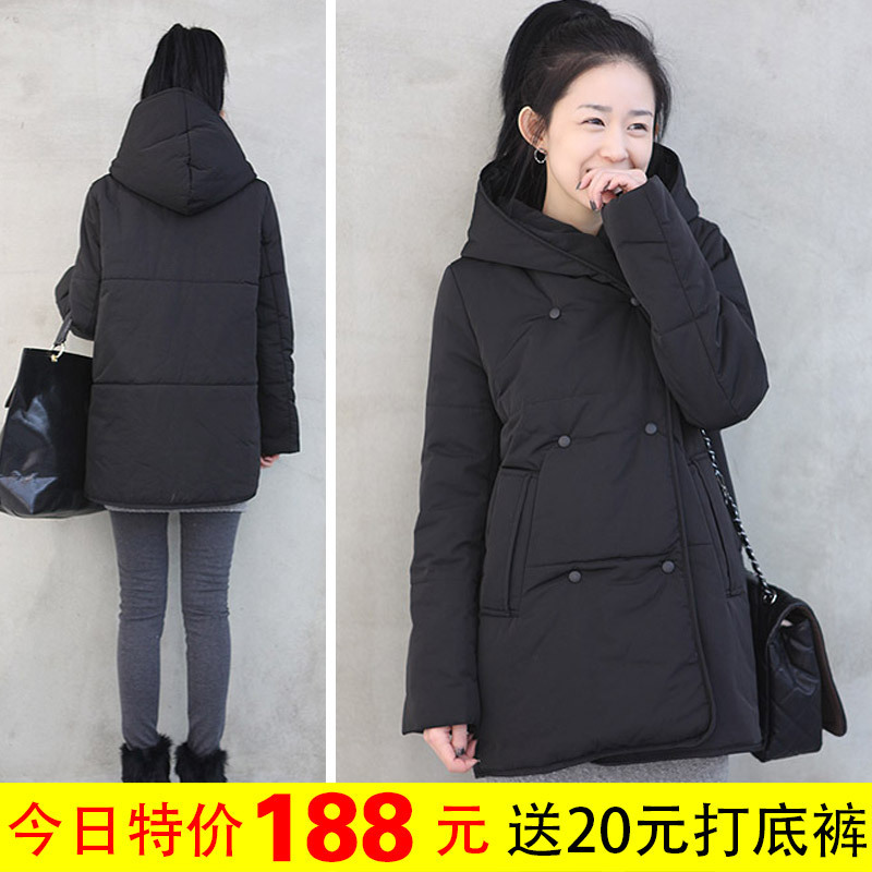 2012 winter medium-long double breasted thickening wadded jacket thermal cotton-padded jacket with a hood cotton-padded jacket