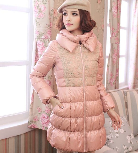2012 winter medium-long down coat female slim