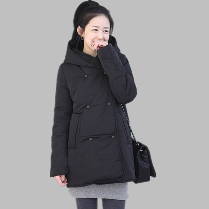 2012 winter medium-long thickening thermal with a hood maternity wadded jacket maternity cotton-padded jacket cotton-padded