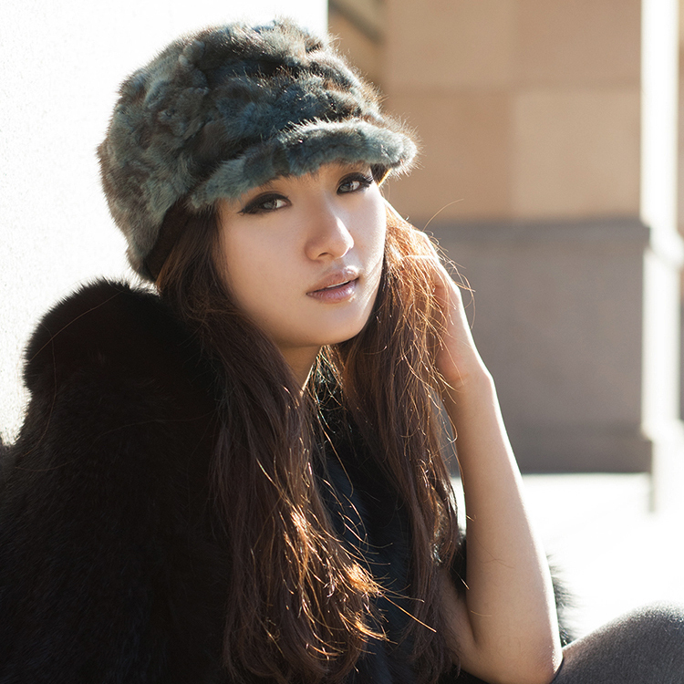 2012 winter mink fur patchwork fur hat women's mz-4027 fur cap