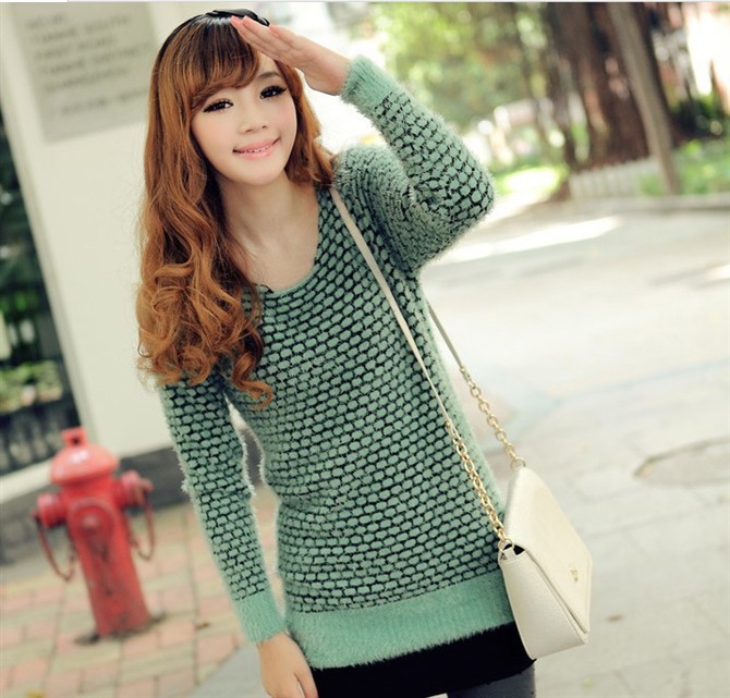 2012 winter mohair long clothing thickening slim waist long design basic shirt