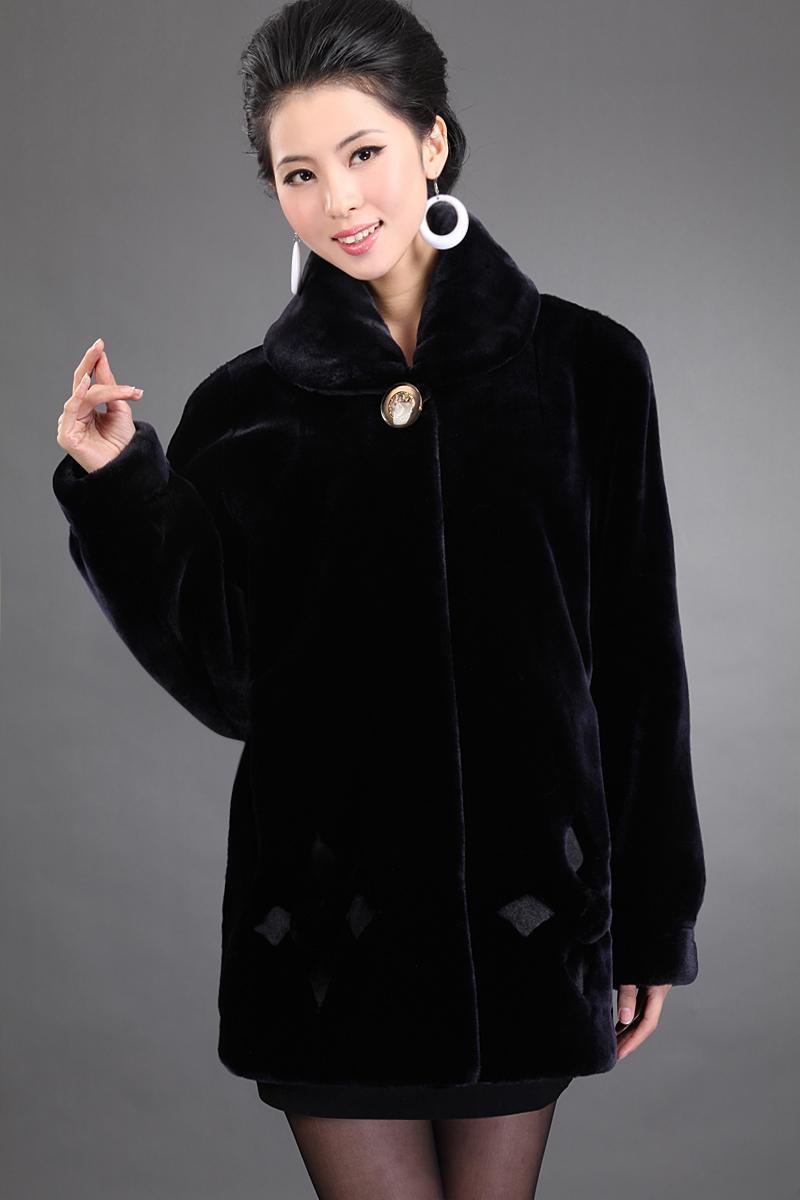 2012 winter mother clothing imitation mink fur quinquagenarian thickening quality overcoat marten velvet leather coat female
