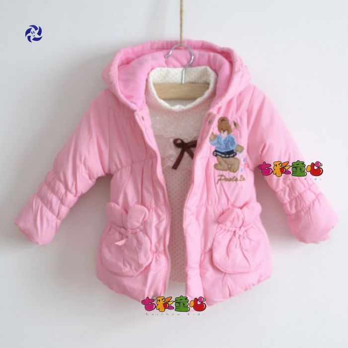2012 winter new arrival bear female child baby wadded jacket outerwear cotton-padded jacket