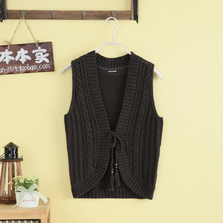 2012 winter new arrival bookishness crotch cutout short design sweater pure cotton vest Women