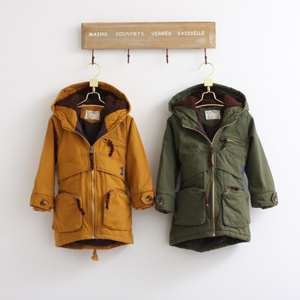 2012 winter new arrival clothing male female child baby fashion thickening with a hood trench cotton-padded jacket
