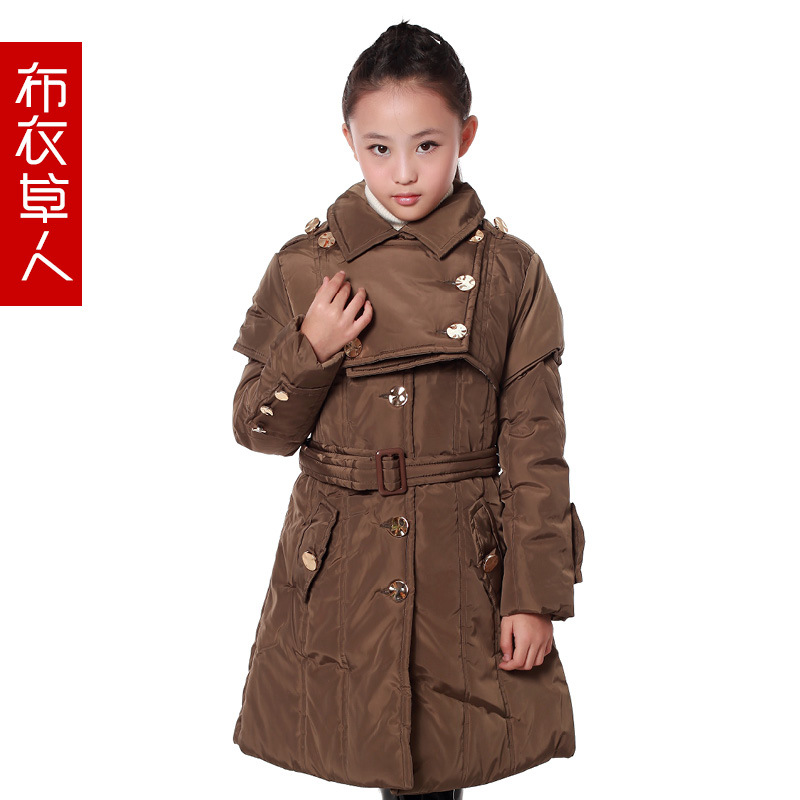 2012 winter new arrival female child cotton-padded jacket long design trench b111371