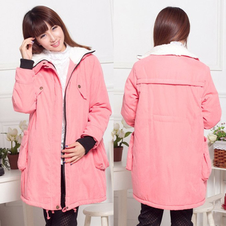 2012 winter new arrival maternity thickening wadded jacket outerwear maternity medium-long turn-down collar wadded jacket -