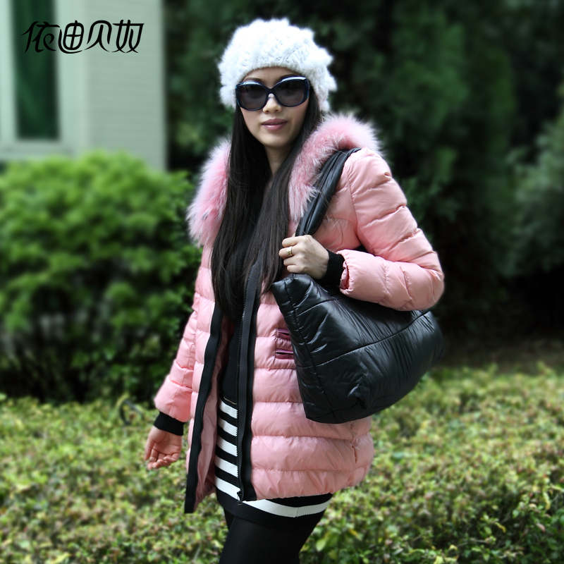2012 winter new arrival medium-long thickening wadded jacket big raccoon fur women's cotton-padded jacket cotton-padded jacket