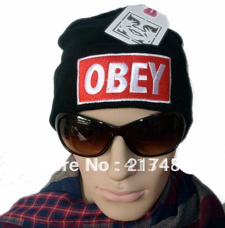 2012 Winter New arrival OBEY BOX LOGO beanie Hats OBEY Beanies Caps Winter hats 4 Colors