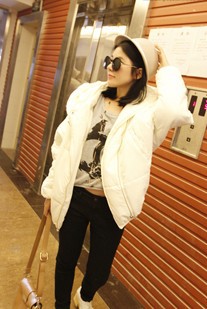 2012 winter new arrival oblique zipper with a hood bread type cotton-padded jacket wadded jacket space cotton-padded jacket