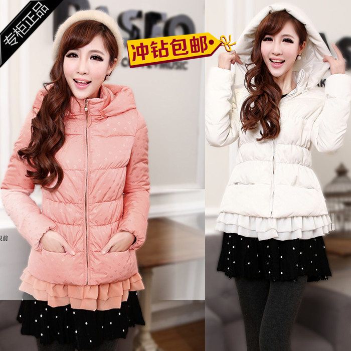 2012 winter new arrival slim short design down coat women overcoat outerwear