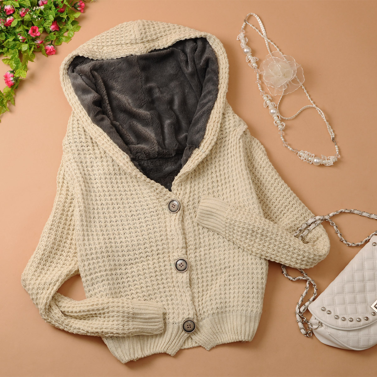 2012 winter new arrival women's liner plus velvet with a hood cardigan short jacket 7749