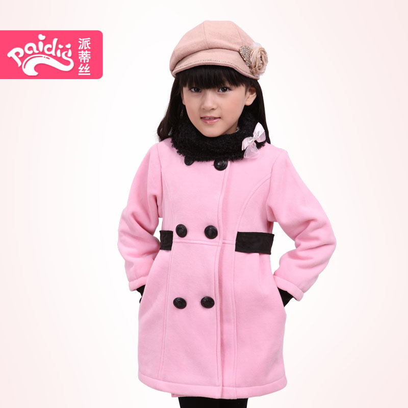 2012 winter outerwear female child overcoat child trench big boy female winter children's clothing fashion 704