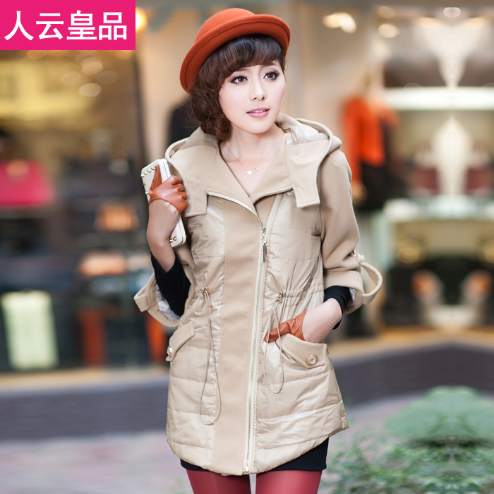 2012 winter outerwear the trend of women medium-long wadded jacket