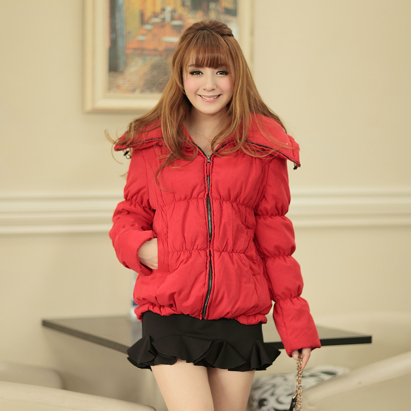 2012 winter outerwear wadded jacket female short design cotton-padded jacket female slim wadded jacket women's small