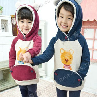 2012 winter phalanger girls clothing baby berber fleece sweatshirt cotton-padded jacket outerwear wt-0409