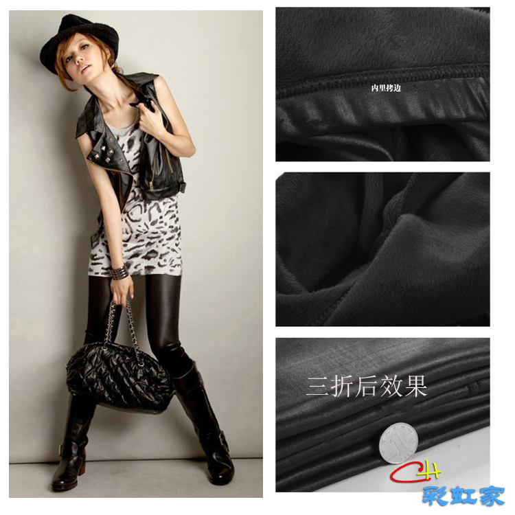 2012 winter plus velvet thickening popular faux leather pants