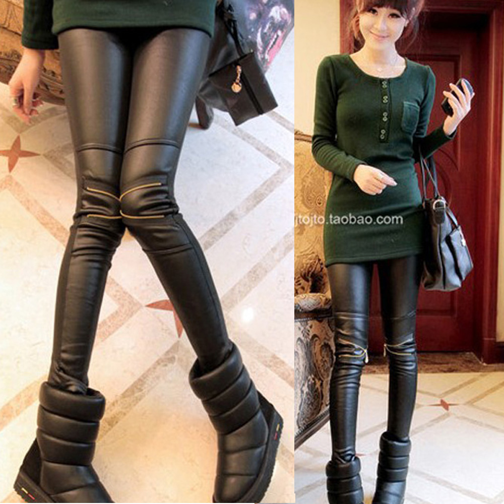 2012 winter slim faux leather legging