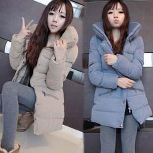 2012 winter slim long-sleeve medium-long stand collar thermal comfortable wadded jacket cotton-padded jacket outerwear female