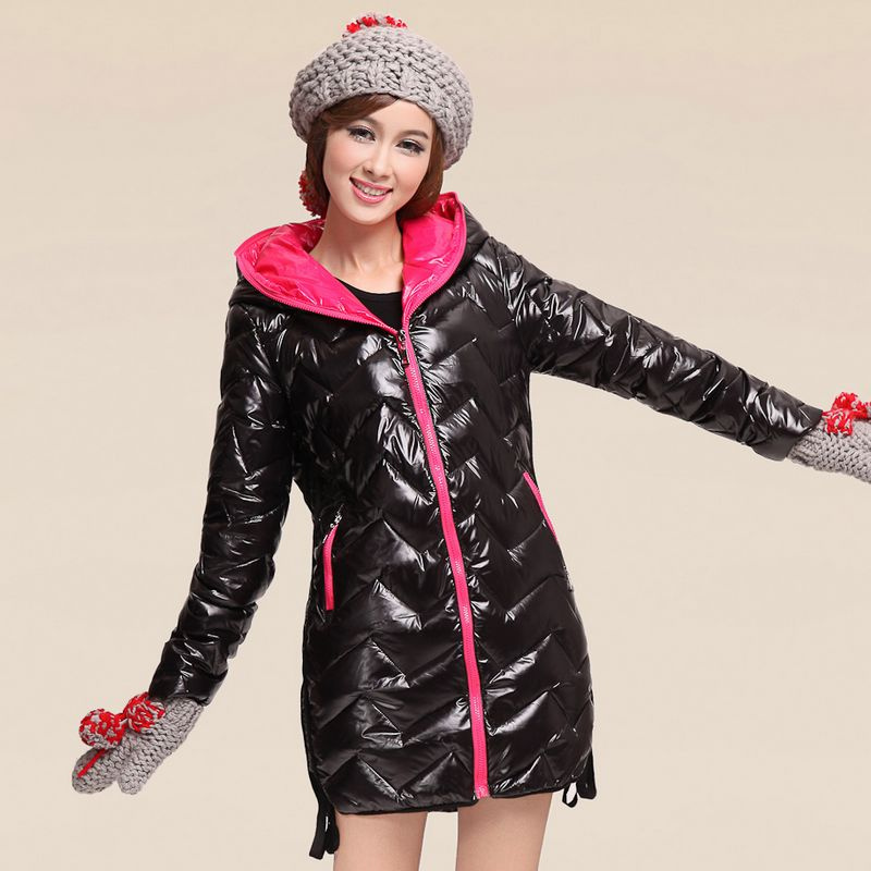 2012 winter slim outerwear women's with a hood thickening medium-long wadded jacket Women plus size cotton-padded jacket