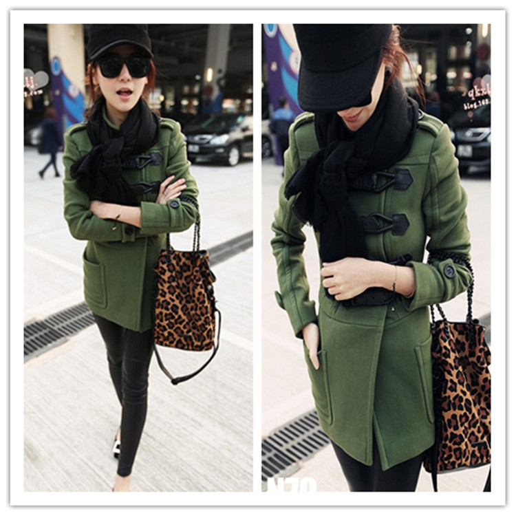 2012 Winter small chili Yang Mi same paragraph horn buckle coat jacket windbreaker factory direct sales hot buy shoes Women