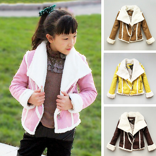 2012 winter suede plus velvet thickening female child cotton-padded jacket cotton-padded jacket wadded jacket outerwear