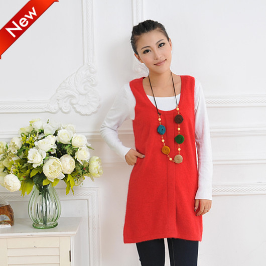 2012 winter sweater female marten velvet vest long design sleeveless sweater female marten velvet basic