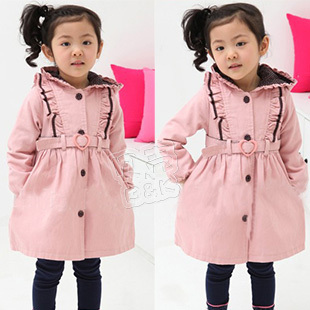 2012 winter sweet paragraph laciness girls clothing baby clip cotton-padded coat cotton-padded jacket wt-0861