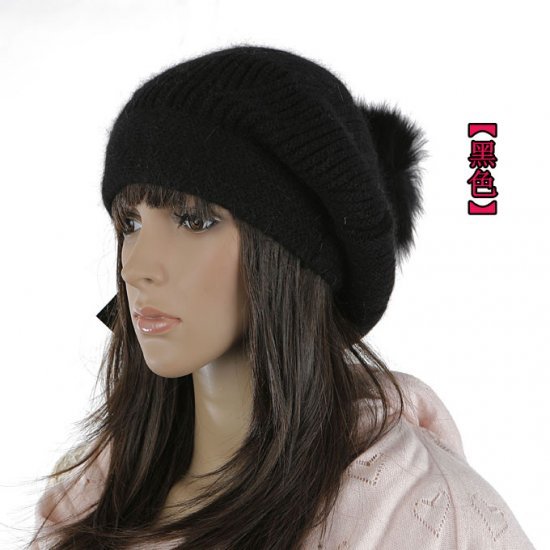 2012 Winter thermal hat women's winter ball cap quality casual rabbit fur hat knitted hat