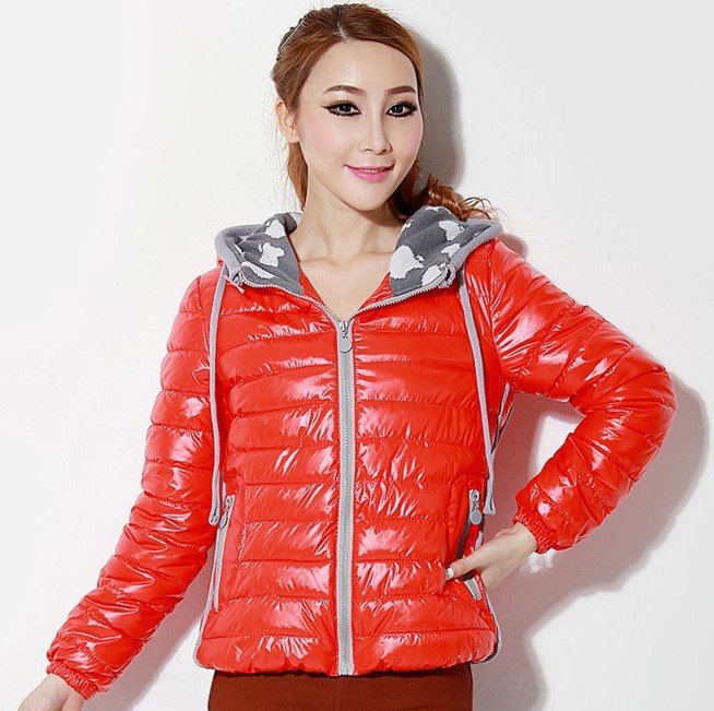 2012 winter thickening short design wadded jacket female with a hood candy color slim cottiers decoration women's Free Shipping