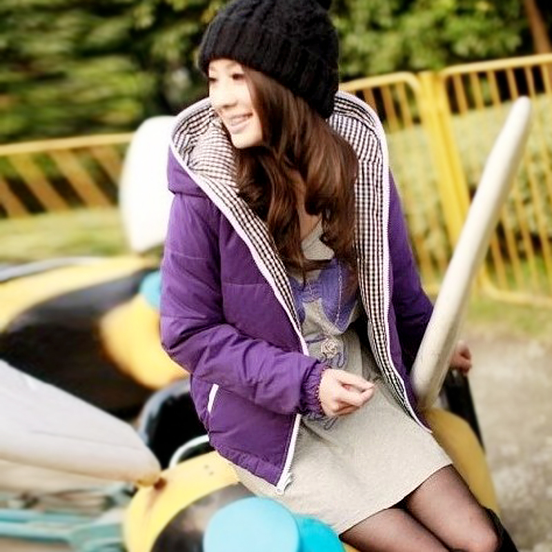 2012 winter wadded jacket outerwear thickening reversible women's slim thermal jacket