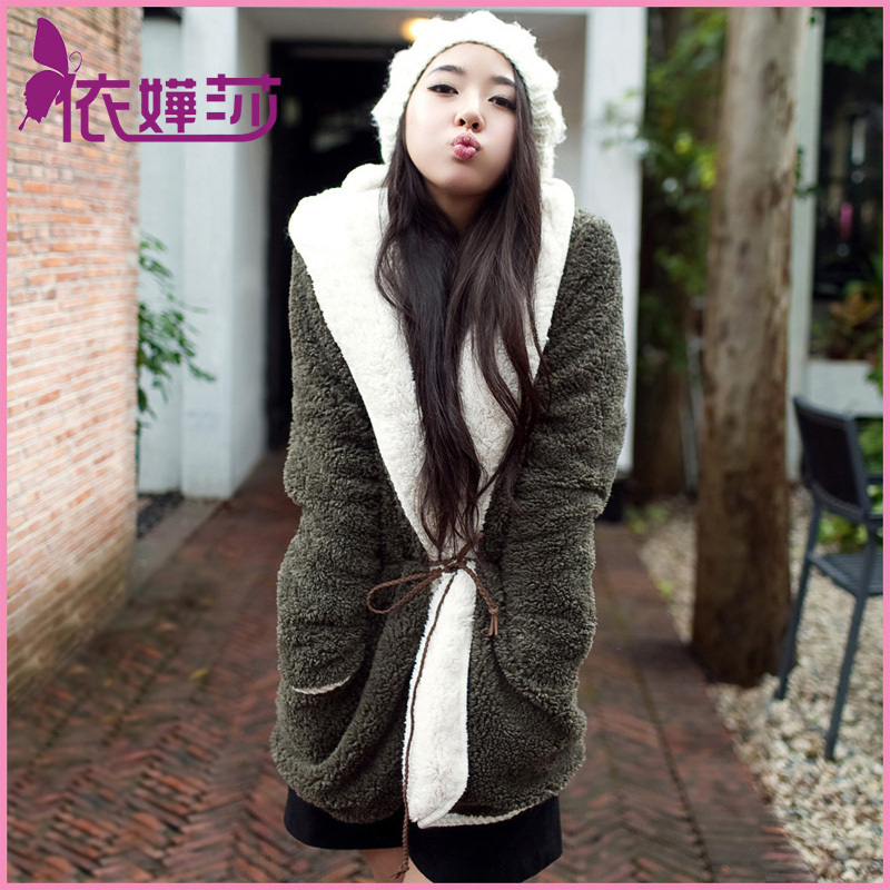 2012 winter women's autumn and winter thickening overcoat berber fleece wool cloak fur coat