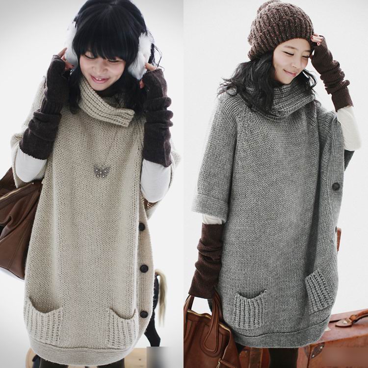 2012 winter women's autumn loose vintage turtleneck women's sweater outerwear 083