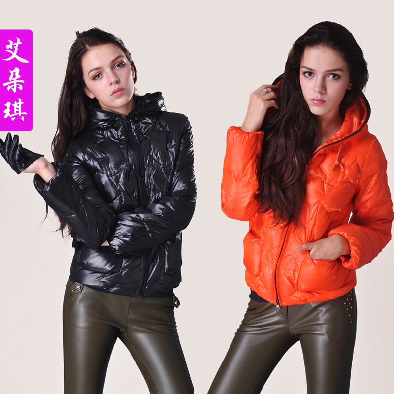 2012 winter women's down coat fashion short slim fashion design thermal hooded down coat