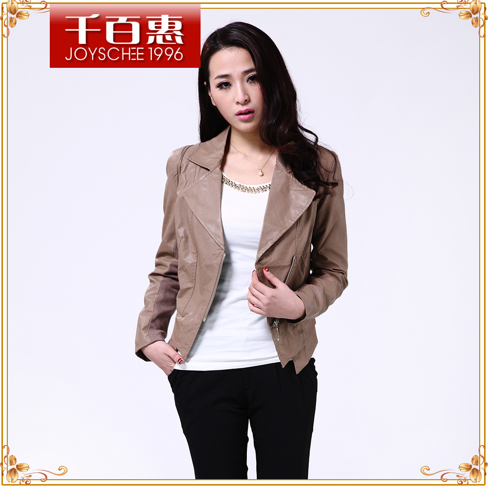 2012 winter women's fashion blazer slim PU clothing outerwear