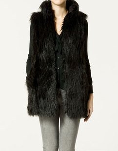 2012 Winter  Women's Fashion Faux Fur Long Vest Waistcoat