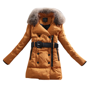 2012 winter women's fashion large fur collar medium-long thickening slim down coat 3
